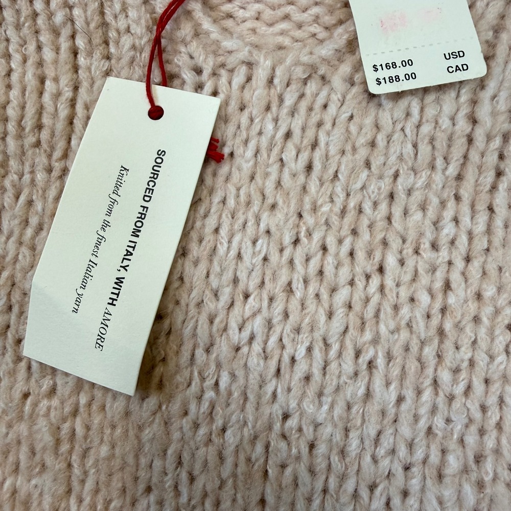 NWT Pilcro Sweater Women XL Pink Italian Wool Blend Cozycore Chunky Knit - Picture 2 of 5